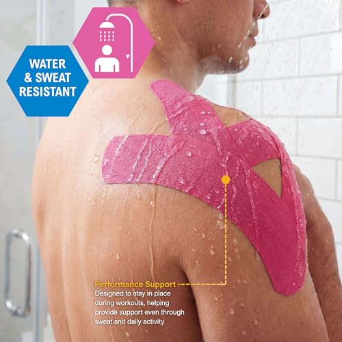 MED PRIDE Kinesiology Tape Roll 2 in x 16.4 ft,Breathable,Latex-Free,Pink - color: Pink