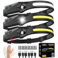 Rechargeable Headlamp 3PCS, 230° LED Head Lamp, Head Lights for Forehead - size: 3Pack
