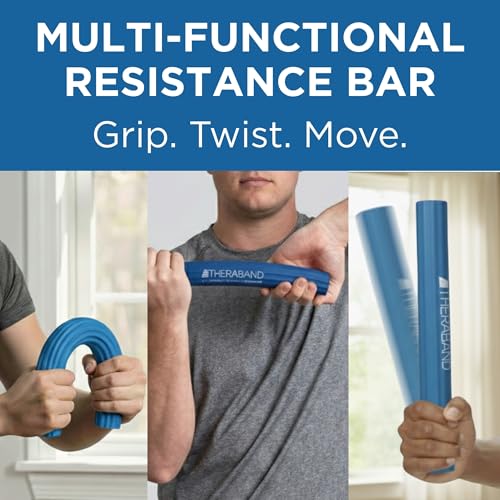 THERABAND FlexBar, Flex Bar, Physical Therapy, Tennis Elbow, Blue - color: Blue