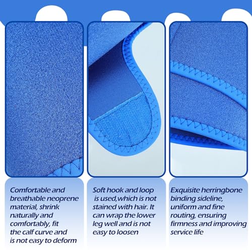 Chivao 2 Pairs Calf Brace Adjustable Shin Splint Support Lower Leg Compression Wrap Calf Sleeves for Men Women Pain Relief, Increases Circulation Reduces, Muscle Swelling(Blue, Black) - color: Blue, Black
