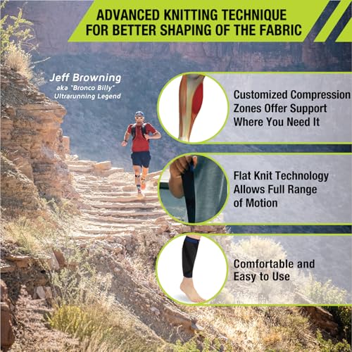 Pro-Tec Athletics 3D Flat Premium Calf Sleeve, Medical Grade Compression with 3D Shaping for Customized Fit, Targeted Muscle Support, Breathable Stretch Fabric allows Full Range of Motion, X-Large - size: X-Large