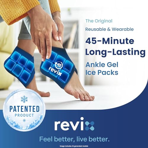 REVIX Ankle Ice Pack Wraps for Plantar Fasciitis Relief, 45-Min Coldness - style: 2 Packs