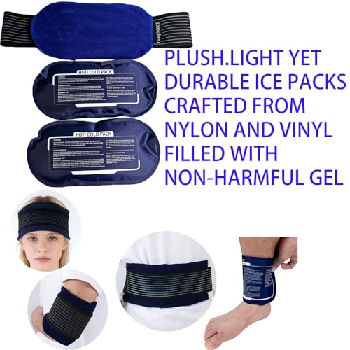 2 Pack Hot & Cold Gel Ice Packs with Adjustable Wrap,Reusable Hot Cold Therapy Pack for Discomfort Relief, Flexible Ice Pack for Back, Shoulder, Knee, Waist, Elbow, Ankle Support