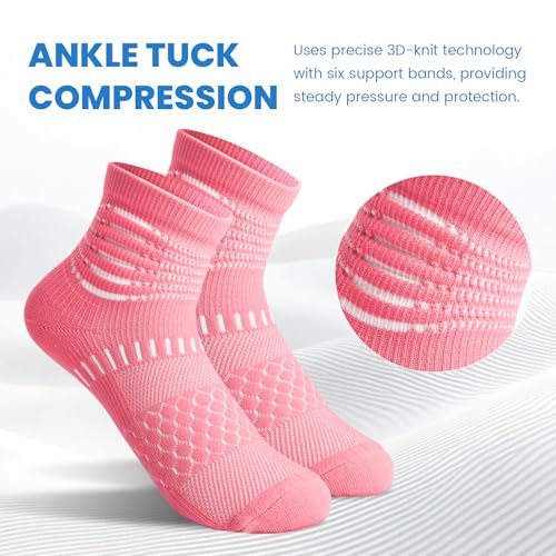 IRAMY Ankle Compression Socks Women Men Plantar Fasciitis Relief 3/5 Pairs - color: Pink+purple+blue+black+white(5 Pairs), size: Medium