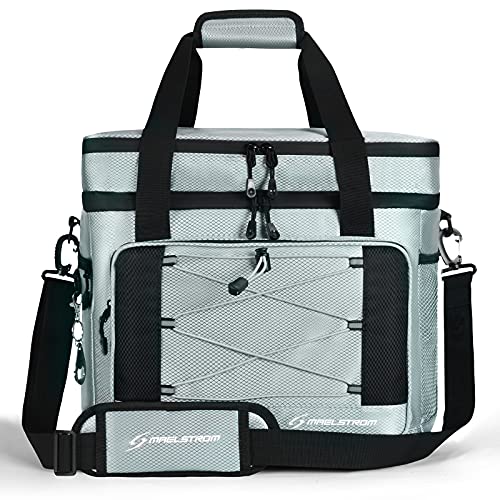 Maelstrom 24/30/60 Can Soft Cooler Bag, Double Deck Portable Ice Chest - color: Grey, size: 60 Can