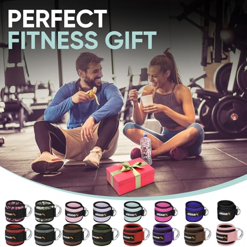 APEXUP Ankle Strap for Cable Machine, Ankle Resistance Bands, Cable Kick Back Ankle Straps for Gym, Glute Workouts, Leg Extensions, Adjustable Straps with Neoprene Padding - color: Black+Purple, style: Single