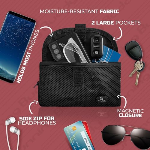Running Buddy Magnetic Pouch Beltless Running Bag No Bounce - color: Black, size: XL (6.8 in x 4 in)