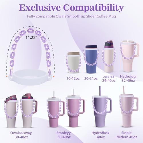Water Bottle Handle Strap Compatible with Owala Freesip 24oz 32oz 40oz, Strong Secure Acrylic Carrier for Outdoors
