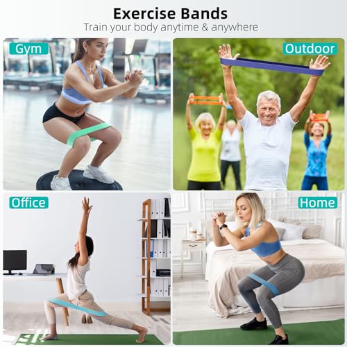 Resistance Bands for Working Out, 5-Pack Loop Exercise Bands for Home Gym - color: Blue