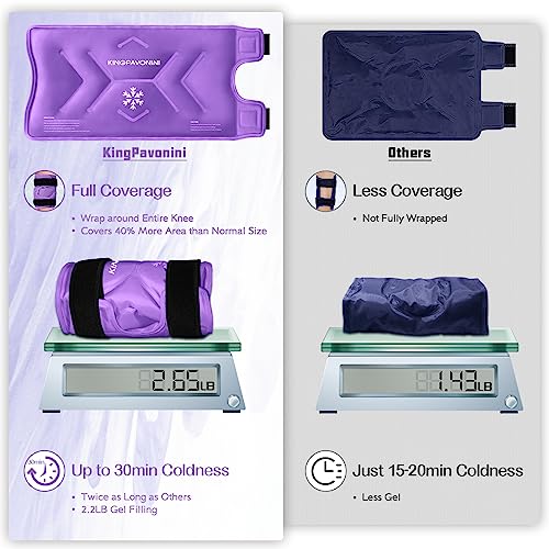 KingPavonini XXL Knee Ice Pack Wrap Around Entire Knee, 1 Pack, Purple - style: Purple