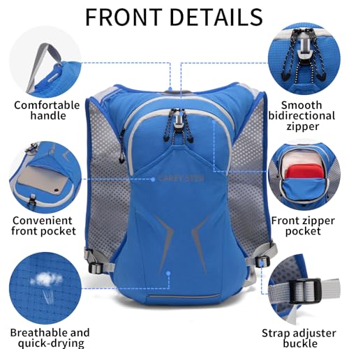 Carey Sten Lightweight Hydration Backpack Running Vest with 1.5L Water Bag - color: Blue