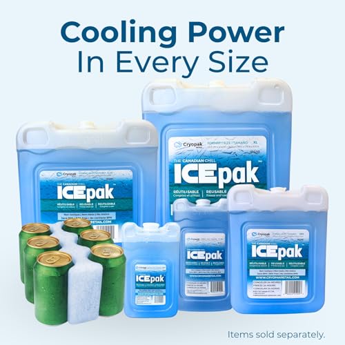 Cryopak ICEpak Hard Shell Reusable Ice Packs for Coolers and Lunch Box Use, Freezer Safe Gel Design, Professional Grade Cooling, Non-Toxic and BPA Free, Essential Travel Accessories - size: Medium (3 Pack)