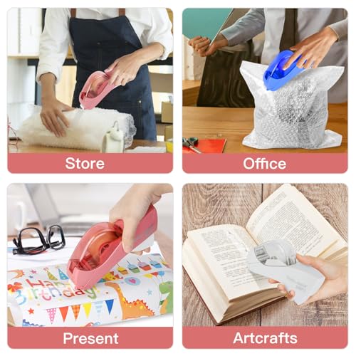 Eagle Automatic Tape Dispenser, Handheld & Portable Design, Office Tape Gun, One-Handed Operation with Safety Blade for Office, Home, DIY or Packaging (Includes 2 Free Tapes)（Flamingo Pink） - color: Flamingo Pink