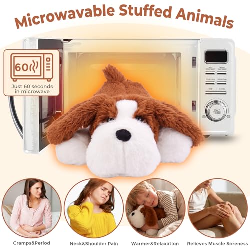 Microwavable Dog Stuffed Animals, Heatable & Coolable Plush Toys - style: C-Dog