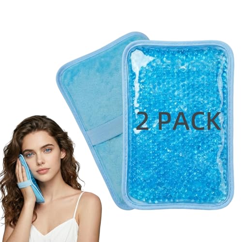2 Pack Ice Pack with Strap – Flexible Gel Pack for Targeted Hot & Cold Therapy, Gel Bead Ice Pack for Knee Shoulder Back or Wisdom Tooth Support, Ice Packs for Injuries Portable Compress - size: 2 Pack