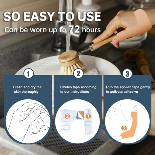 Precut Kinesiology Tape for Thumb, Left Hand, 40 Pcs, Beige - color: Beige, size: Left Hand