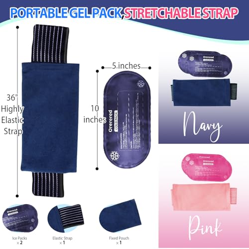 Ice Packs for Injuries Reusable, 3-Piece Set Soft Cold Gel Packs - color: 3pcs-navy