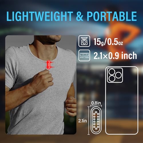 Running Lights for Runners, Rechargeable Walking Light for Night Walking, Portable Hands Free Flashlight for Walkings Dog, Safety Lights for Walkings at Night, Clip Light Flashing Camping(1Pcs Red)