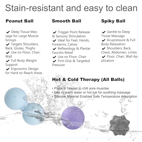 Silicone Massage Ball Set, Peanut, Lacrosse & Spiky Massage Balls - style: Peanut Ball Set