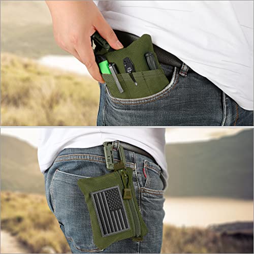 FRTKK 2 Pack Tactical Compact EDC Pouches Military Molle Utility Pouch Accessories Organizer Pouch Coin Purse Keychain Pocket Credit Card Holder Waist Pack - color: Army green 3