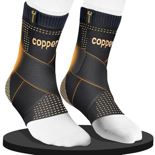 Ultra-Breathable Copper Ankle Braces Adjustable Compression Support, XL - color: Black01, size: X-Large