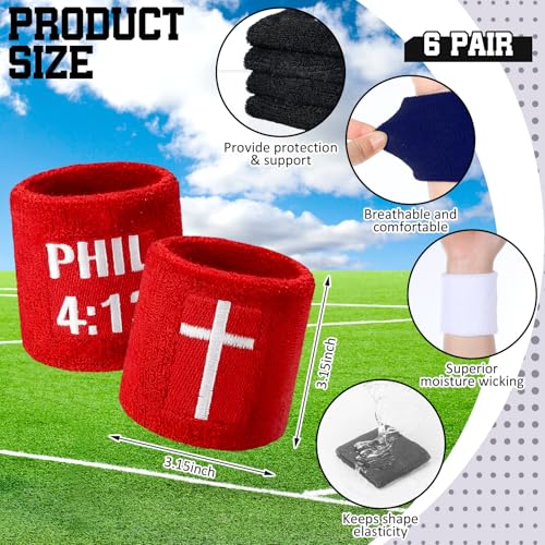 Misdary 6 Pair Cross Wristband Baseball Drip Football Accessory - color: Multicolor