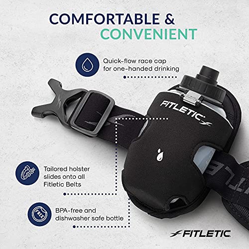 Fitletic Ultimate II Running Belt & 8 oz Extra Mile Water Bottle Bundle