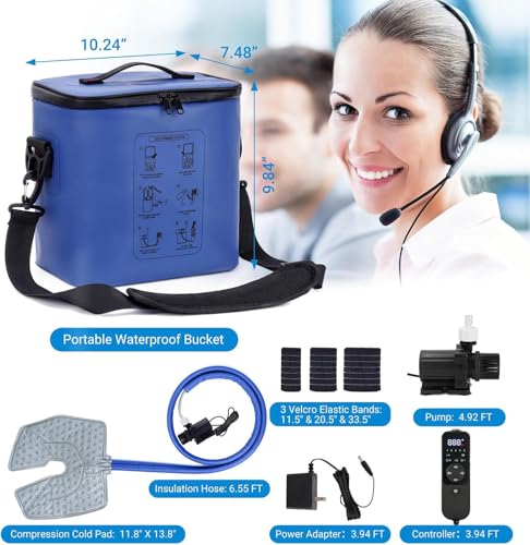 Ice Machine for Knee After Surgery, 12H Cooling, Quiet Pump - color: Blue