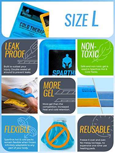 Sparthos Reusable Hot Cold Gel Ice Pack, Pain Relief - Large (Pack of 1) - size: Large, style: Pack of 1