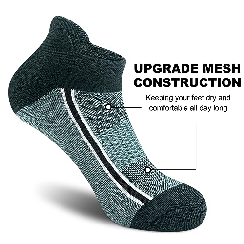 Gonii Men's Running Athletic Ankle Socks - Thick Cushioned Low Cut Socks - color: 5 Pairs Quotidian, size: 9-12
