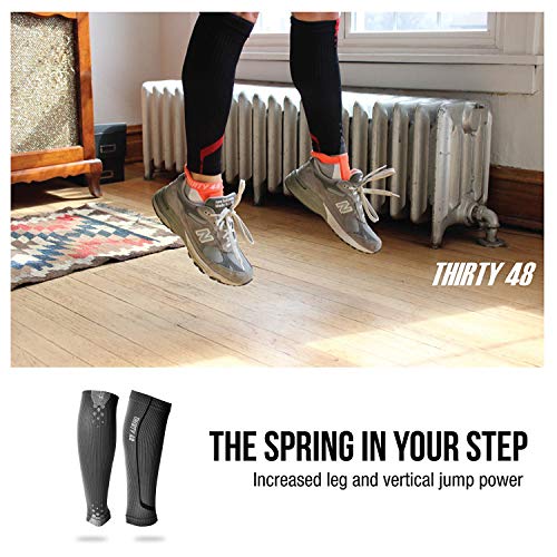 Thirty48 - "The Sock Geeks", Cp Series Calf/Shin Splint Guard Graduated Compression Sleeves-Sock; 1 Pair,Gray/Green ,Small - color: [1 Pair] Green, size: Small