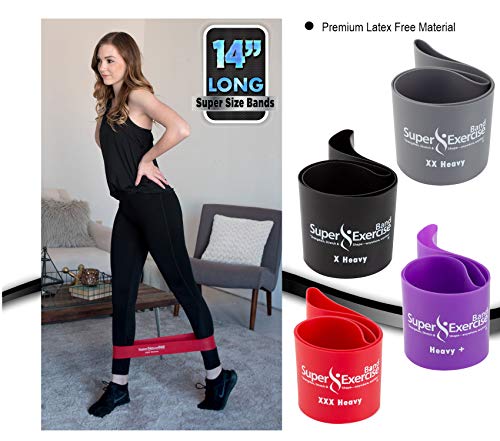 Mini Loop + Flat Resistance Band 5 Set, Latex Free - color: d. EXTRA HEAVY STRENGTH PURPLE Set