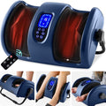 Best Choice Products Shiatsu Foot Massager with Heat for Plantar Fasciitis & Neuropathy, Kneading Foot & Calf Massager with Remote, 360° Adjustable Handle, Rolling & Compression Massage - Navy - color: Navy