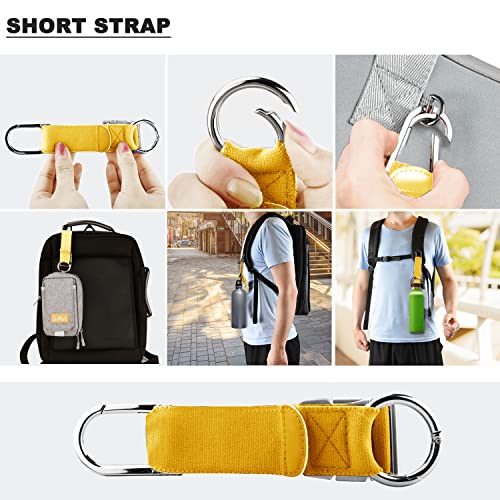 ZINZ Elastic Jacket Gripper Travel Strap with D-Ring Hooks and Buckle - color: Yellow