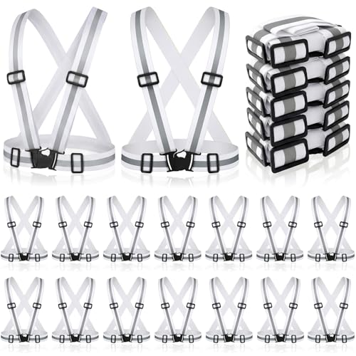 Hercicy Reflective Running Vests, Safety Vest Straps - color: White