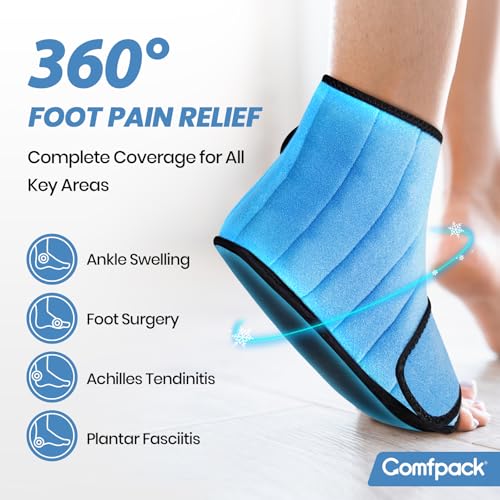 Comfpack Ankle Foot Ice Pack Wrap,2 Hours Cold for Plantar Fasciitis Relief - style: Foot Ice Pack Wrap