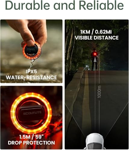 BlinkO Set 5 in 1, Wearable Outdoor Safety Light with Magnetic Clip, Wristband, Necklace and Keyring, Hands-Free EDC Flashlight, Clip-on Safety Light for Running, Hiking, Cycling, Dog Walking at Night