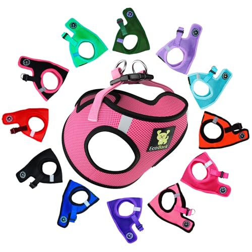EcoBark Premium Teacup Dog Harness, Step in Mini Puppy Vest, XXXS - color: Bubblegum Pink, size: XXXS- 2 to 3 lbs- Chest up to 10 in (Pack of 1)