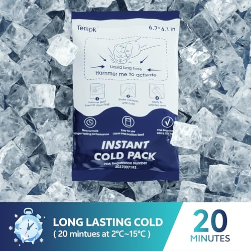 Big 25 Packs(6.7”x4.1“) Instant Cold Packs -Instant Ice Packs for Injuries | Disposable Cold Compress Ice Pack for Pain Relief, Swelling, Inflammation, Sprains, Toothache - Cold Pack for Athletes - size: 25 Packs new(6.7"x4.1")