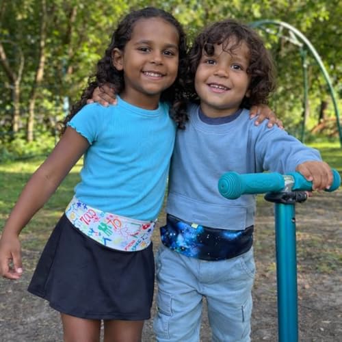 BANDI KIDS Pocket belt for Medical, Sports, Play Comfortable fit Adjustable waist pack, Made In USA - color: Doodlebug