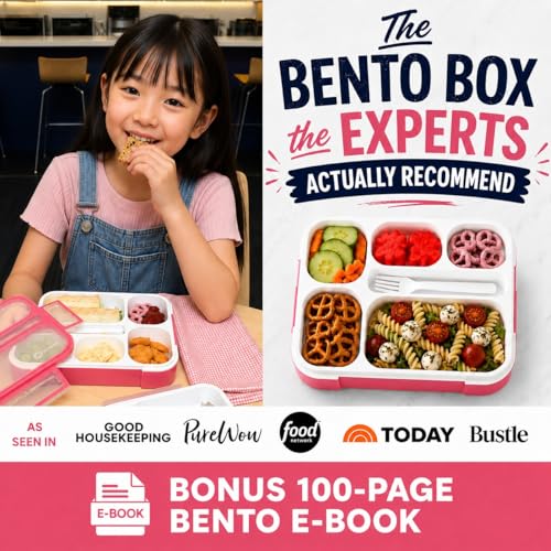 kinsho Bento Lunch Box, Ice Pack Insulated Bag for Girls, Kids, Teens, Pink - color: Pink