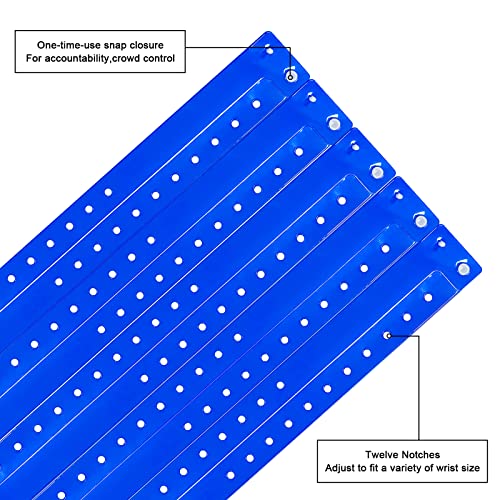 Plastic Party Blue Wristband 100 Pack, Vinyl Wristband for Event - color: Blue