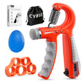 CYFIE Grip Strength Trainer Kit Adjustable 10-132Lbs Hand Exerciser Counter - color: Orange