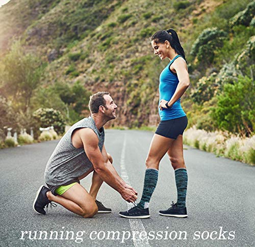 Compression Socks for Women&Men 20-30mmHg Graduated Knee High Stocking - color: 06-6 Pairs Multi Stripe04, size: Small-Medium