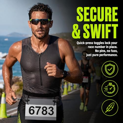 BRBASAP Race Belt Adjustable Lightweight Bib Holder Running Strap Comfortable Triathlon Number Carrier For Marathon Cycling Jogging Racing Events Adults