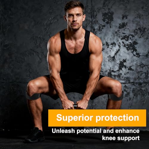 2pcs Patellar Tendon Support Strap, Black Silicone Adjustable Anti-Slip Ergonomic Knee Brace for Women Men, Patella Stabilizer Band for Running Football Basketball Hiking