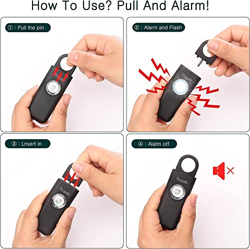 Personal Safety Alarm for Women – Superior Loud Siren & SOS Strobe - color: Charcoal Black