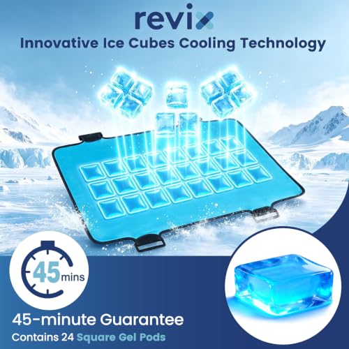 REVIX 45-Min Cooling Full Back Ice Packs, Reusable Gel Ice Wrap for Back - color: Black - With Ice Grid Gel
