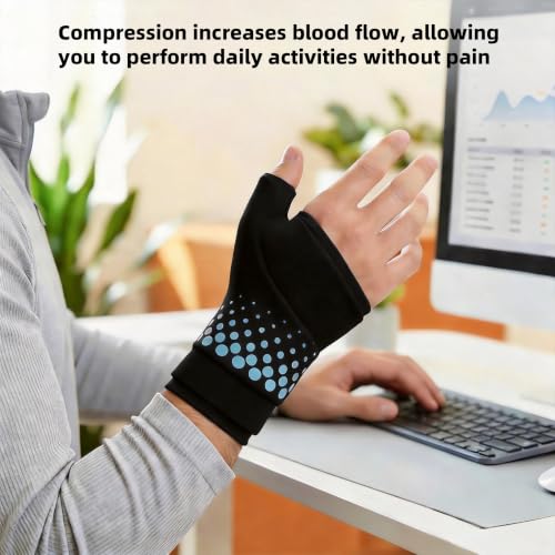 Thumb & Wrist Ice Pack Wrap, Thickened Ice Gel Pad, Reusable Hand Ice Pack with Long-Lasting Hot & Cold Therapy for Carpal Tunnel Relief, Arthritis Pain, Post-Surgery, Computer Overuse Recovery - color: Black, size: S/M