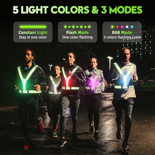 LED Reflective Vest Running Gear, High Visibility Reflective Vest